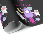 宇宙宇宙飛行士ガールズ誕生日 ラッピングペーパー (ロールコーナー)