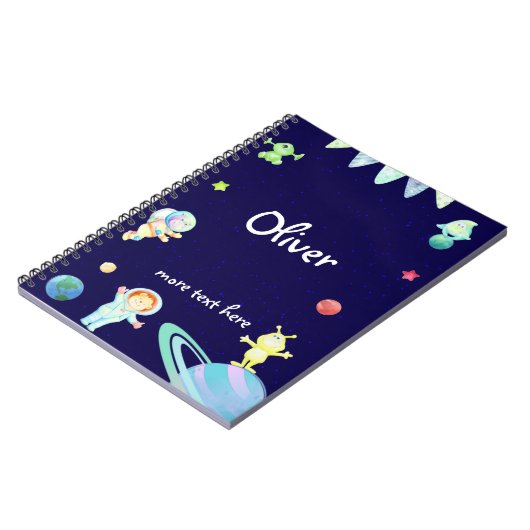 宇宙宇宙飛行士キッズノーパーソナライズされたトブック ノートブック (左側)