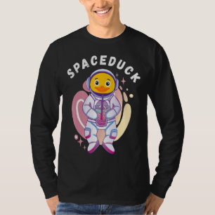 宇宙宇宙飛行士ゴムダックゴムダッキー(アヒルちゃん)バブルTe Tシャツ