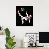 宇宙宇宙飛行士サッカー宇宙飛行士 ポスター (ホームオフィス)