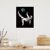 宇宙宇宙飛行士サッカー宇宙飛行士 ポスター (キッチン)