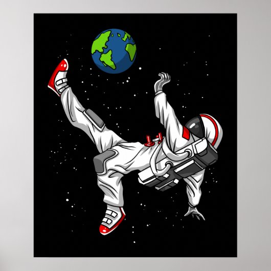 宇宙宇宙飛行士サッカー宇宙飛行士 ポスター (正面)