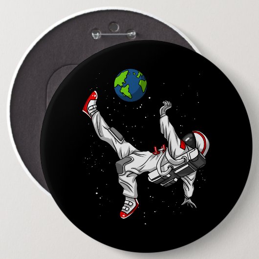 宇宙宇宙飛行士サッカー宇宙飛行士 缶バッジ (正面&裏面)