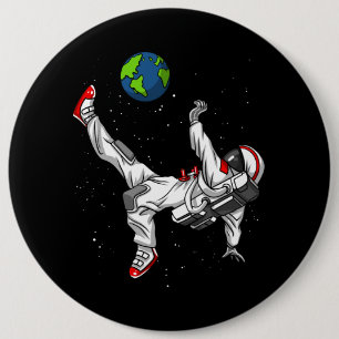 宇宙宇宙飛行士サッカー宇宙飛行士 缶バッジ