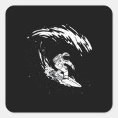 宇宙宇宙飛行士サーフィン スクエアシール (正面)