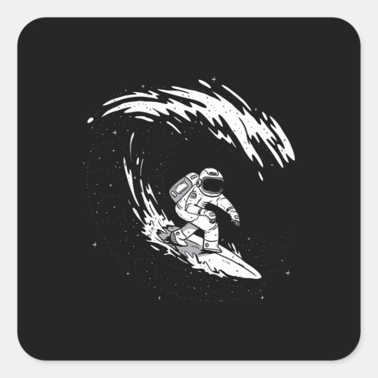 宇宙宇宙飛行士サーフィン スクエアシール (正面)