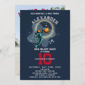 宇宙宇宙飛行士スラムダンククールキッズバスケットボールチーム 招待状 (正面/裏面)