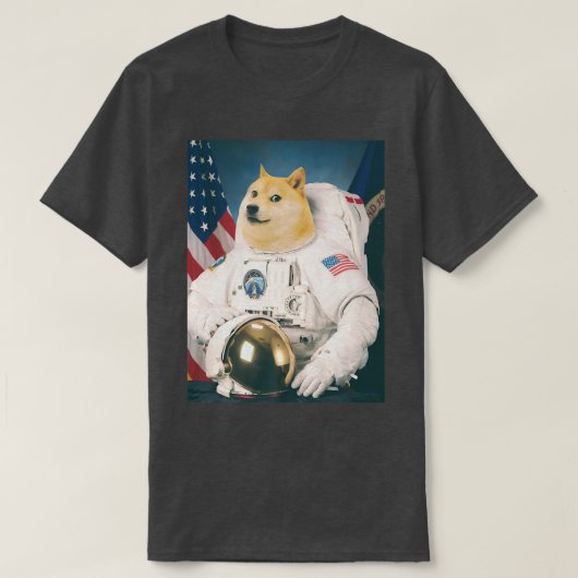 宇宙宇宙飛行士ドッグ芝おもしろい犬愛好家 Tシャツ (デザイン正面)