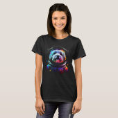 宇宙宇宙飛行士ハバニーズの犬コズミック・グラフ Tシャツ (正面フル)