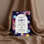 宇宙宇宙飛行士ヒューストン私たちは男の子の赤ちゃんシャワーを持っている 招待状