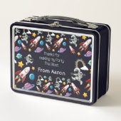 宇宙宇宙飛行士ブラックファースト・バースデーパーティー メタルランチボックス (正面)