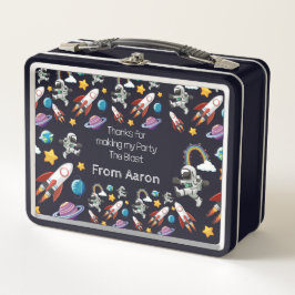 宇宙宇宙飛行士ブラックファースト・バースデーパーティー メタルランチボックス