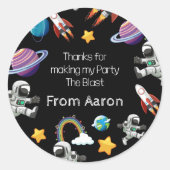 宇宙宇宙飛行士ブラックファースト・バースデーパーティー ラウンドシール (正面)