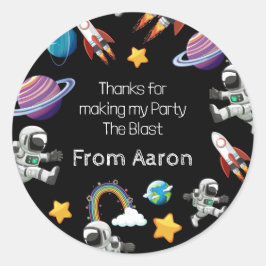 宇宙宇宙飛行士ブラックファースト・バースデーパーティー ラウンドシール