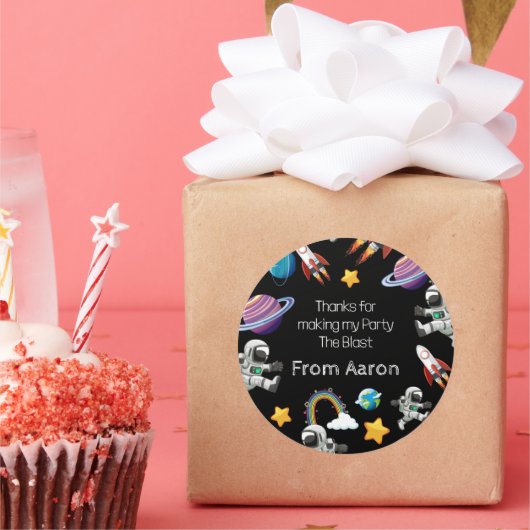 宇宙宇宙飛行士ブラックファースト・バースデーパーティー ラウンドシール (パーティー)