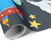 宇宙宇宙飛行士プラネットラッピング紙 ラッピングペーパー (ロールコーナー)