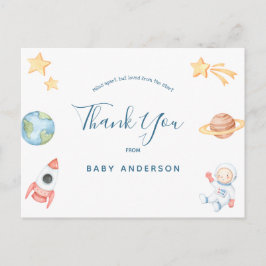 宇宙宇宙飛行士ベビーシャワーありがとう ポストカード