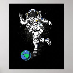 宇宙宇宙飛行士ボーリング惑星地球 ポスター