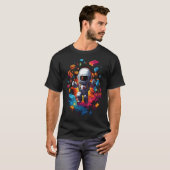 宇宙宇宙飛行士マスタービルダーおもしろい建物ブロック Tシャツ (正面フル)