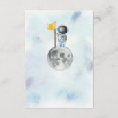 宇宙宇宙飛行士ロケットおむつラッフルベビーシャワー エンクロージャーカード (裏面)