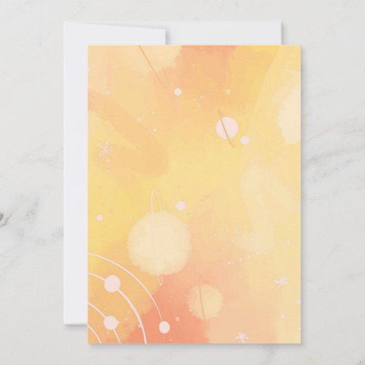 宇宙宇宙飛行士ロケット惑星少年の赤ちゃんシャワー 招待状 (裏面)