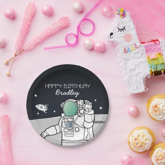 宇宙宇宙飛行士ロケット誕生会 ペーパープレート (パーティー)