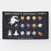 宇宙宇宙飛行士名前をカスタムするタイポグラフィクールおもしろい 横断幕 (横)