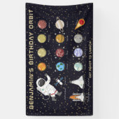 宇宙宇宙飛行士名前をカスタムするタイポグラフィクールおもしろい 横断幕 (縦)