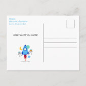 宇宙宇宙飛行士子供の誕生日 インビテーションポストカード (裏面)