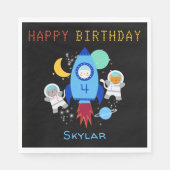 宇宙宇宙飛行士子供の誕生日 スタンダードランチョンナプキン (正面)