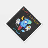 宇宙宇宙飛行士子供の誕生日 スタンダードランチョンナプキン (角)