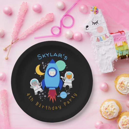 宇宙宇宙飛行士子供の誕生日 ペーパープレート (パーティー)