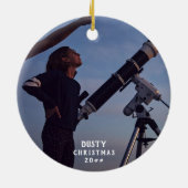 宇宙宇宙飛行士宇宙船天文学クラブクリスマス セラミックオーナメント (裏面)