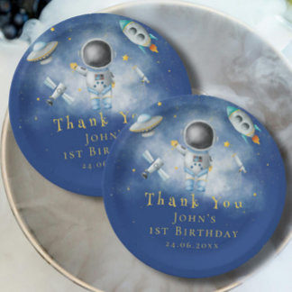 宇宙宇宙飛行士少年ロケットufo星誕生日パップ ペーパープレート