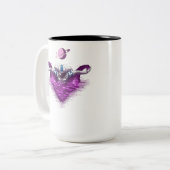 宇宙宇宙飛行士泳ぐ人 ツートーンマグカップ (正面左)