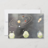 宇宙宇宙飛行士用ベビーシャワーおむつラッフルカード 招待状 (裏面)