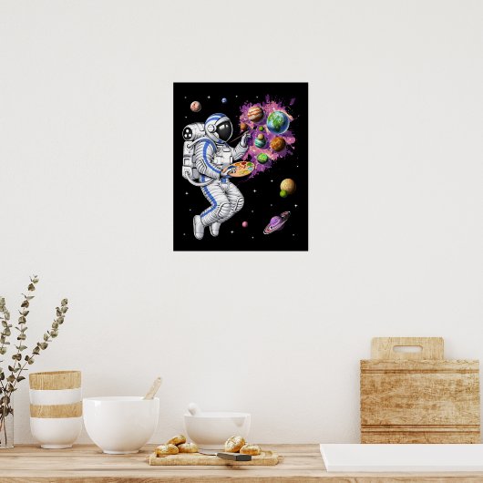 宇宙宇宙飛行士画家 ポスター (キッチン)