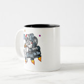 宇宙宇宙飛行士読ブックのおたく宇宙 ツートーンマグカップ (正面左)