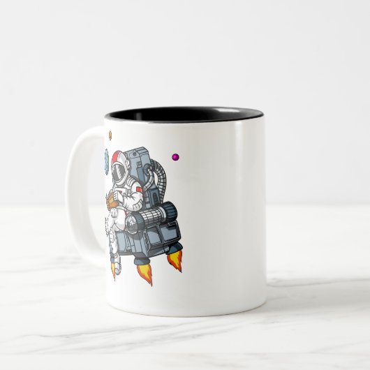 宇宙宇宙飛行士読ブックのおたく宇宙 ツートーンマグカップ (正面左)