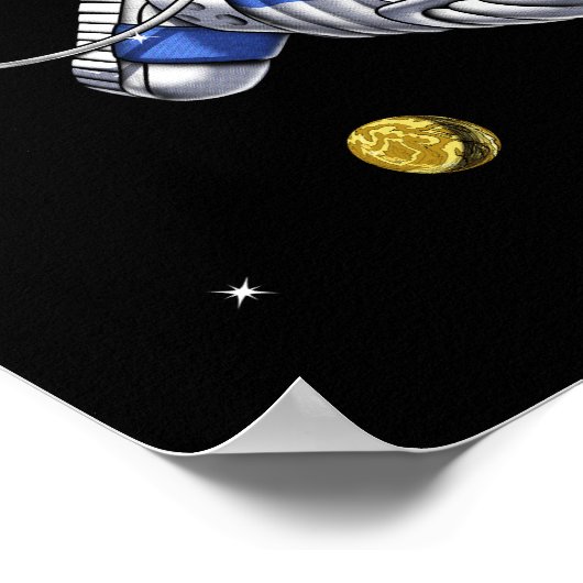 宇宙宇宙飛行士遊のギター ポスター (角)