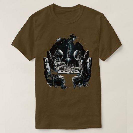宇宙宇宙飛行士遊のチェス天文学スペースマン1 Tシャツ (デザイン正面)