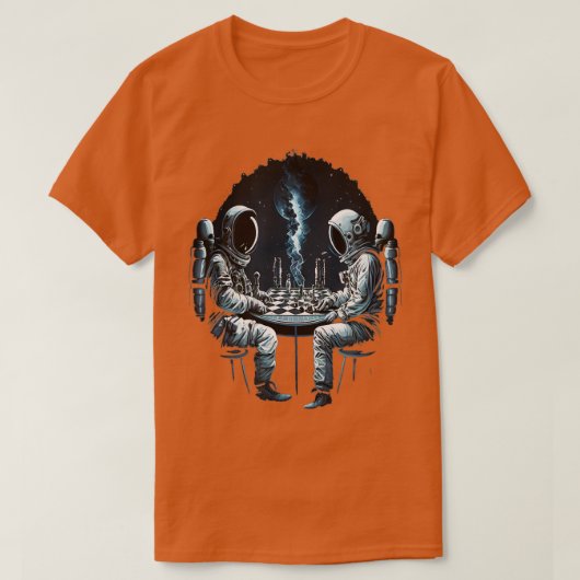 宇宙宇宙飛行士遊のチェス天文学スペースマン2 Tシャツ (デザイン正面)