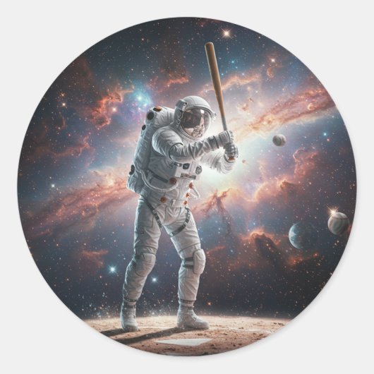 宇宙宇宙飛行士遊野球 ラウンドシール (正面)