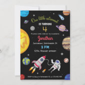 宇宙宇宙飛行士銀河系惑星誕生 招待状 (正面)