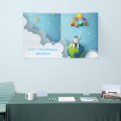 宇宙宇宙飛行士銀河系惑星1st誕生日パーティー 横断幕 (トレードショー)