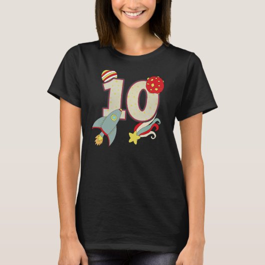 宇宙宇宙飛行士10誕生日少年10年Ol Tシャツ (正面)