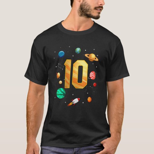 宇宙宇宙飛行士10誕生日少年10年Ol Tシャツ (正面)