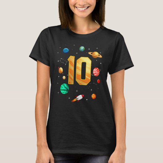 宇宙宇宙飛行士10誕生日少年10年Ol Tシャツ (正面)