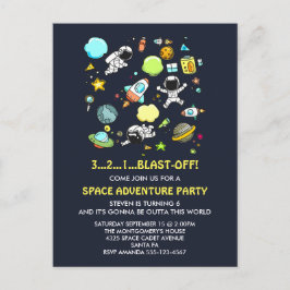 宇宙宇宙飛行士&ロケット誕生日会 ポストカード