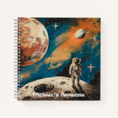 宇宙宇宙飛行士、天文学のスケカラフルッチ ノートブック (正面)